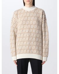 Sweater de Fendi de color Neutro Mujer Ropa de Jerséis y prendas de punto de Jerséis de cuello vuelto 