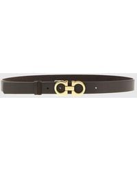 Ferragamo - Gancini Suede Calfskin Leather Belt - Lyst