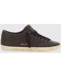 Golden Goose - Super-Star Sabot Leather Sneakers With Distressed Effect And Laminated Logo - Lyst