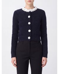 Self-Portrait - Ruffled Alpaca-Blend Cardigan With Jewel Buttons - Lyst