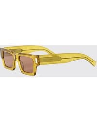 Saint Laurent - Rectangular Acetate Sunglasses With Lettering Logo - Lyst