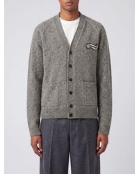 DSquared² - Wool Blend V-Neck Cardigan With Contrast Logo - Lyst