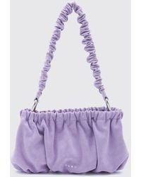 Marni - Ruched Synthetic Suede Shoulder Bag - Lyst