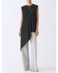 Fabiana Filippi - Asymmetric Crepe De Chine Blouse - Lyst