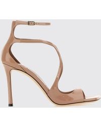 Jimmy Choo - Azia Patent Leather High Heel Sandals With Ankle Strap - Lyst