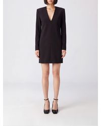FEDERICA TOSI - Long-Sleeved V-Neck Cady Sheath Mini Dress - Lyst
