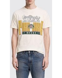 Rhude - Cotton T-Shirt With Front Graphic Print And Logo - Lyst