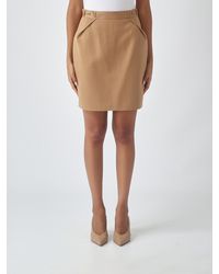Elisabetta Franchi - High-Waisted Virgin Wool Mini Pencil Skirt - Lyst