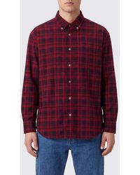 DUNST - Long-Sleeved Check Shirt With A Button-Down Collar - Lyst
