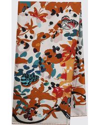 Fendi - Silk Foulard With Floral Print - Lyst
