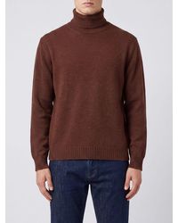 Ballantyne - Pure Merino Wool Turtleneck Jumper With Ribbed Trims - Lyst