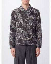 Les Deux - Floral Print Cotton Blend Shirt Jacket With A Classic Collar - Lyst