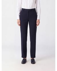 Alberto Biani - Mid-Rise Straight-Leg Stretch Wool Trousers - Lyst