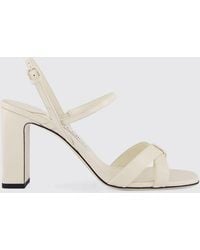 Jimmy Choo - Elsy Nappa Leather Sandals With High Block Heel And Open Toe - Lyst