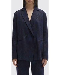 MACCAPANI - Double-Breasted Viscose And Glitter Cotton Blazer - Lyst