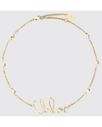 Chloé - Chlo&Eacute Iconic Adjustable Brass Bracelet With Lettering Logo - Lyst