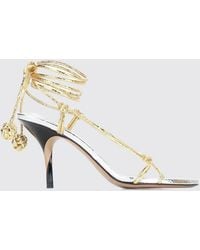 Jacquemus - Les Tourni High-Heeled Laminated Leather Sandals With Ankle Ties - Lyst