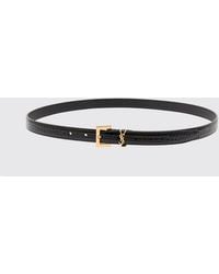 Saint Laurent - Cassandre Croc-Effect Lambskin Belt With Ysl Monogram - Lyst