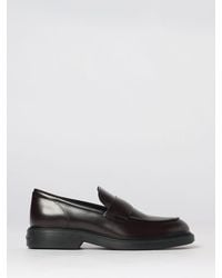 Hogan - H704 Brushed Leather Penny Loafers With Raised Apron Toe - Lyst