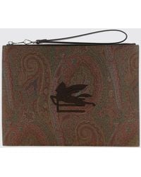 Etro - Paisley Print Coated Cotton Pouch With Removable Wrist Strap - Lyst