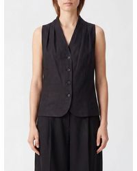 Tela - Single Breasted Cotton Blend Vest - Lyst