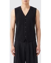 Homme Plissé Issey Miyake - Pleated V-Neck Tailored Waistcoat Homme Plissé Issey Miyake - Lyst