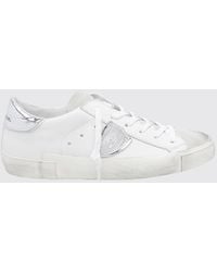 Philippe Model - Zweifarbige Prsx Low-Top-Sneakers Aus Kalbsleder Mit Wappen - Lyst