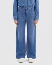 7 For All Mankind - Wide Leg Stretch Denim Jeans - Lyst