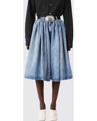 MM6 by Maison Margiela - Mid-Rise Cotton Denim Bermuda Shorts With Belt Loops - Lyst
