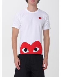COMME DES GARÇONS PLAY - Comme Des Gar&Ccedil	Ons Play Crew Neck Cotton T-Shirt With Logo Print - Lyst