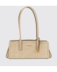 Michael Kors - Laila Suede Shoulder Bag With Logo Charm - Lyst