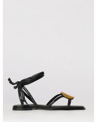 Vic Matié - Vic Mati&Eacute Leather Sandals With Metal Plate - Lyst