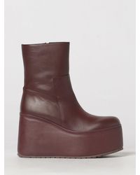 Paloma Barceló - Blaire Nappa Leather Ankle Boots With High Wedge Heel - Lyst