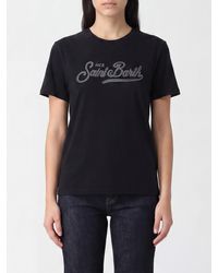 MC2 Saint Barth - Crewneck Cotton T-Shirt With Graphic Print And Logo - Lyst