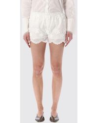 THE GARMENT - Organic Cotton Shorts With Elasticated Waist And Flower Appliqué - Lyst