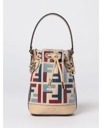 Fendi - Mini Mon Tresor Canvas Bag With Embroidered Ff Monogram - Lyst