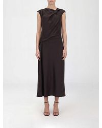 Theory - Asymmetric Neckline Satin Midi Ceremony Dress - Lyst