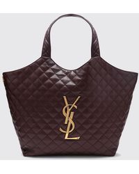 Saint Laurent - Icare Matelassé Nappa Maxi Shopping Bag With Ysl Logo - Lyst