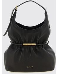 Balmain - Sphynx Ruched Lambskin Mini Bag With Adjustable Handle - Lyst
