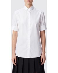 Maison Margiela - Short-Sleeved Slim Fit Cotton Shirt With A Wingtip Collar - Lyst