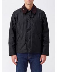 Barbour - Transport Short Waxed Cotton Jacket With Corduroy Collar - Lyst