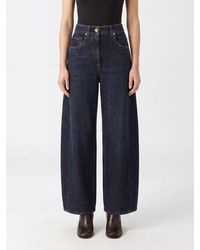 Brunello Cucinelli - High-Waisted Baggy Cotton Denim Jeans With Monili - Lyst