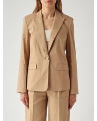 Pinko - Single-Breasted Linen Blend Blazer - Lyst