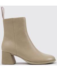 Camper - Kora Smooth Leather Ankle Boots With Block Heel And Side Zip - Lyst