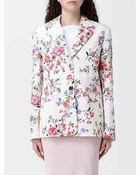 Liu Jo - Single-Breasted Floral Cotton Blazer - Lyst