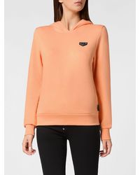 Philipp Plein - Contrast Logo Jersey Hoodie With Pouch Pockets - Lyst