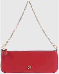 Pinko - Mini Half Moon Calf Leather Crossbody Bag With Love Birds Logo - Lyst