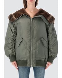 Stand Studio - Short Nylon Bomber Jacket With Sailor Collar And Elasticated Hem - Lyst