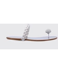 Pedro Garcia - Pipa Woven Satin Thong Sandals With Swarovski Crystals - Lyst