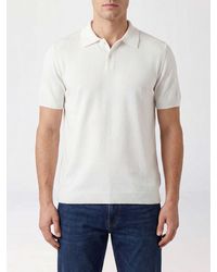 Kangra - Knit Cotton Blend Polo Shirt With Two-Button Placket And Ribbed Hems - Lyst